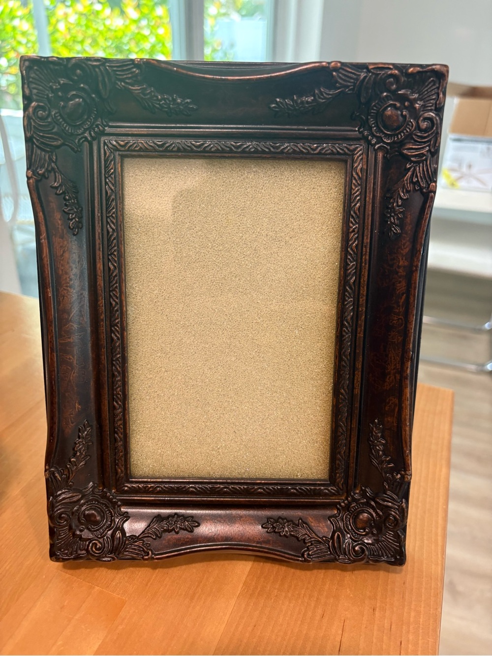 Vintage Sicura Italian design Ornate Floral Brown Photo Frame Freestanding 5x7